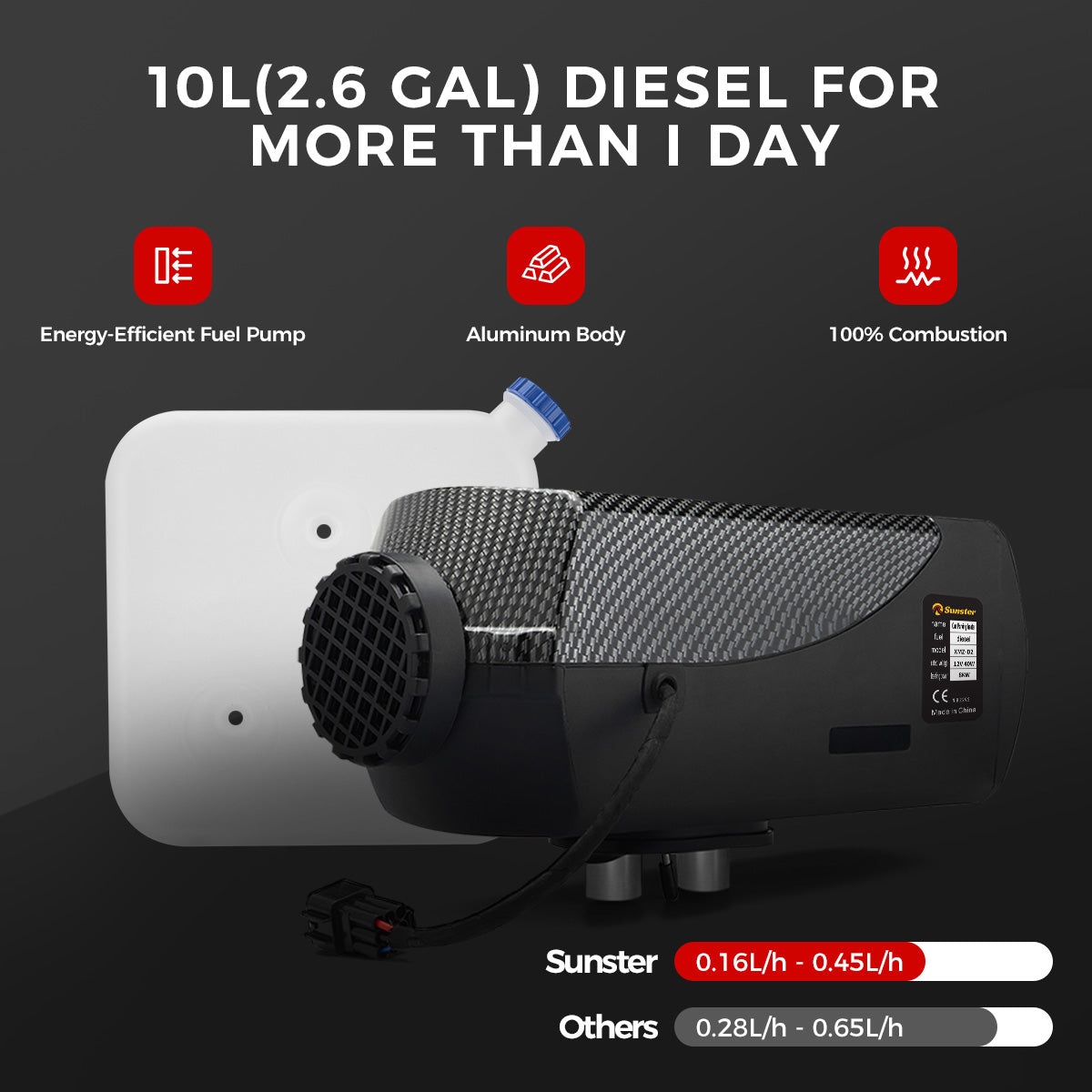Sunster A2209S Diesel Heater 8KW 12/24V, Traditional Bluetooth Version