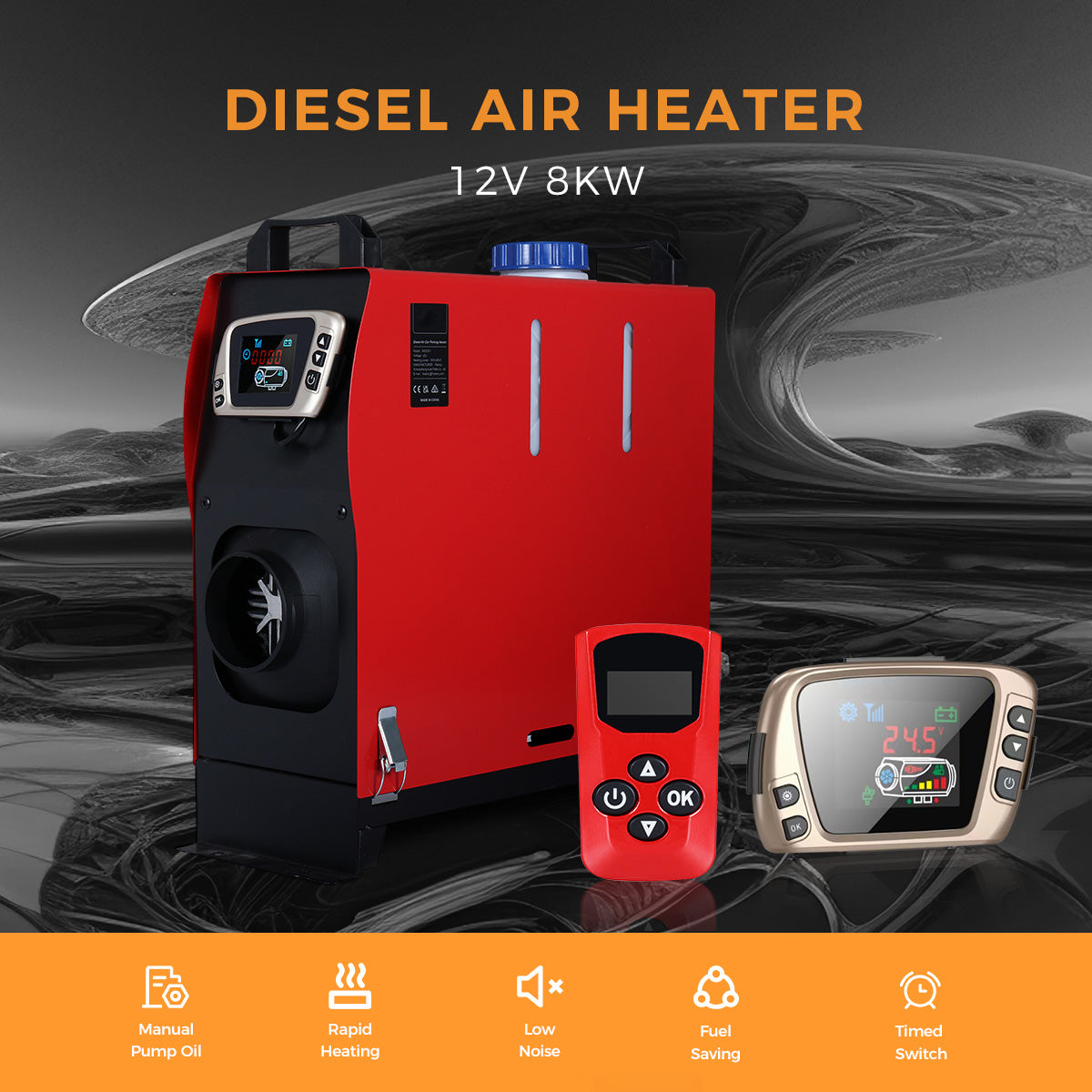 Sunster A2018GL Diesel Heater 8KW 12V, All in One Classic Version
