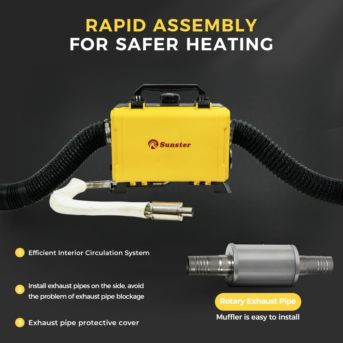 Sunster HTB1 Diesel Heater 8KW 12V 110-240V, ToolBox Bluetooth Version