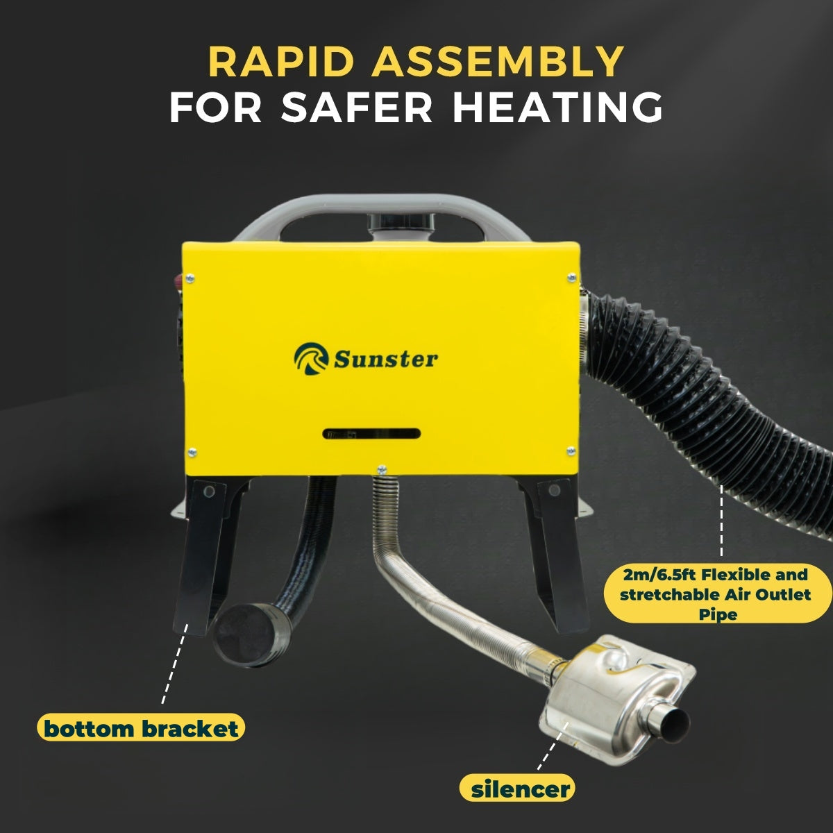 Sunster A2466 Diesel Heater 8KW 12/24V 110-240V, All in One Bluetooth GSM LET-4G/5G Version