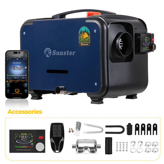Sunster A2302BH Diesel Heater 8KW 12/24V, All In One Bluetooth Version
