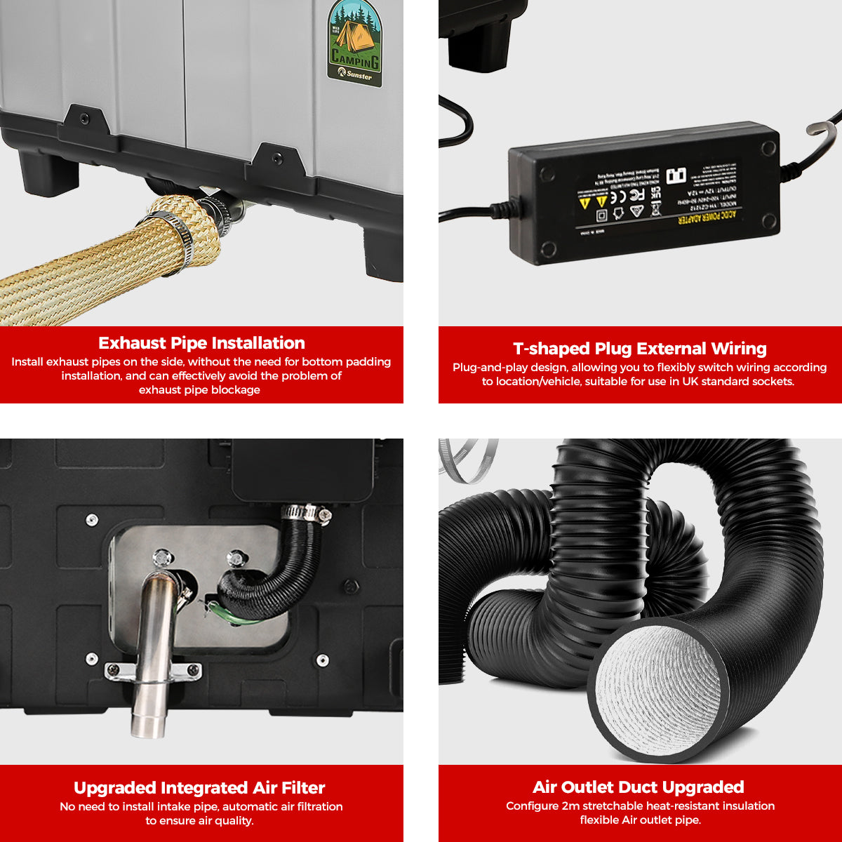 Sunster TB10PRO Diesel Heater 8KW 12/24V 110-240V With CO Alarm, ToolBox Bluetooth Upgrade Version