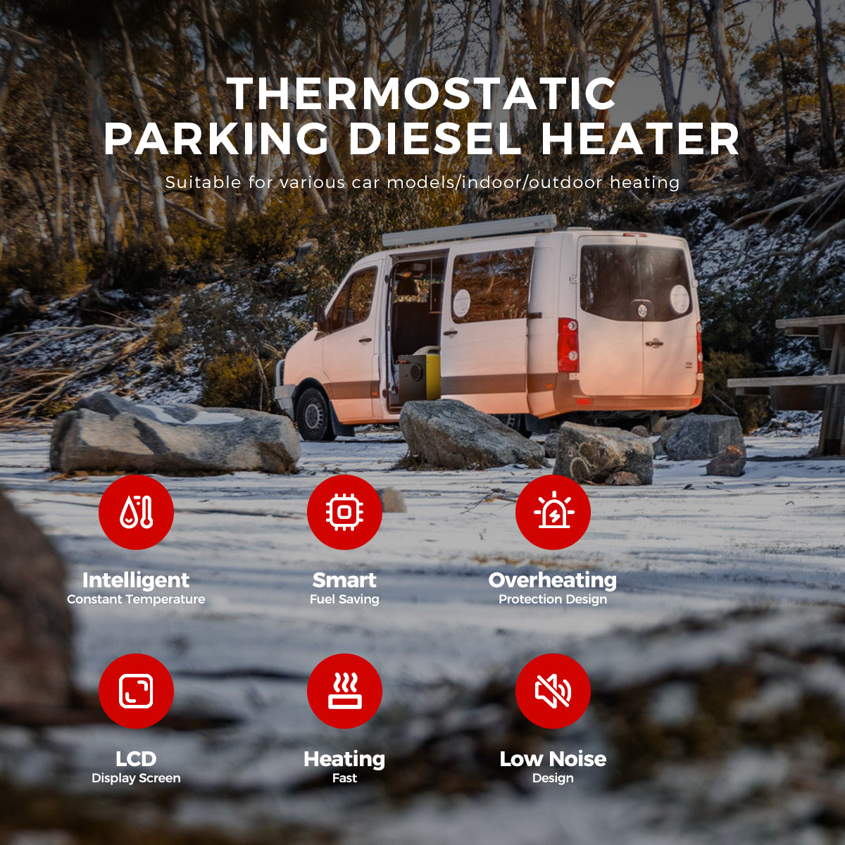 Sunster A2200BS Diesel Heater 8KW 12/24V 110-240V, All In One Bluetooth Version