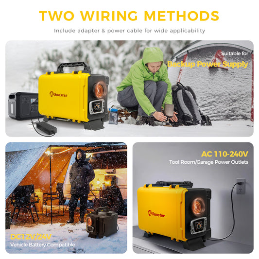 Sunster HTB1 Diesel Heater 8KW 12V 110-240V, ToolBox Bluetooth Version