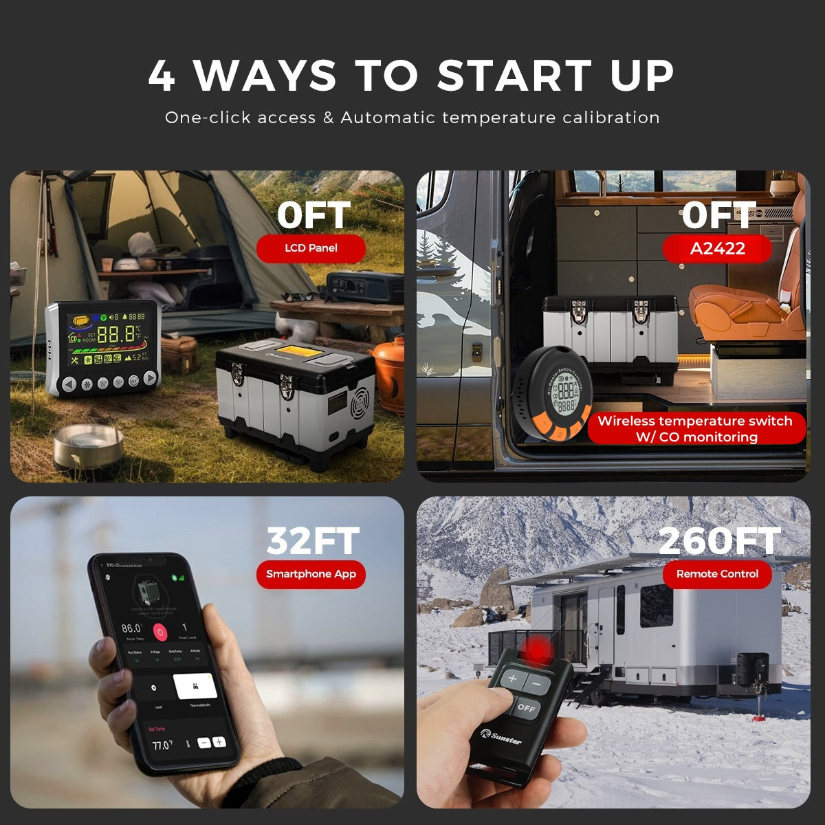 Sunster TB10PRO Diesel Heater 8KW 12/24V 110-240V With CO Alarm, ToolBox Bluetooth Upgrade Version