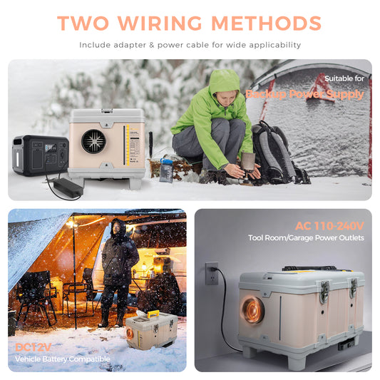 Sunster TB10 Diesel Heater 8KW 12V 110-240V, ToolBox Bluetooth 2025 Pink Version