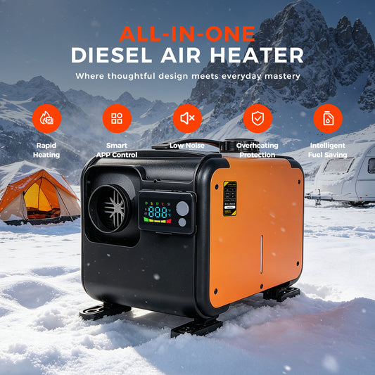Sunster TP-B1 Diesel Heater 8KW 12/24V & 110-240V, Bluetooth with A2201B LCD Display + 433 Wireless Remote