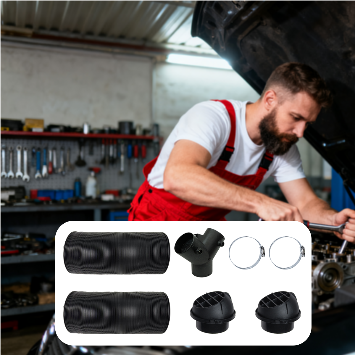 A791 75mm Diesel Heater Warm Pipe Ducting Set