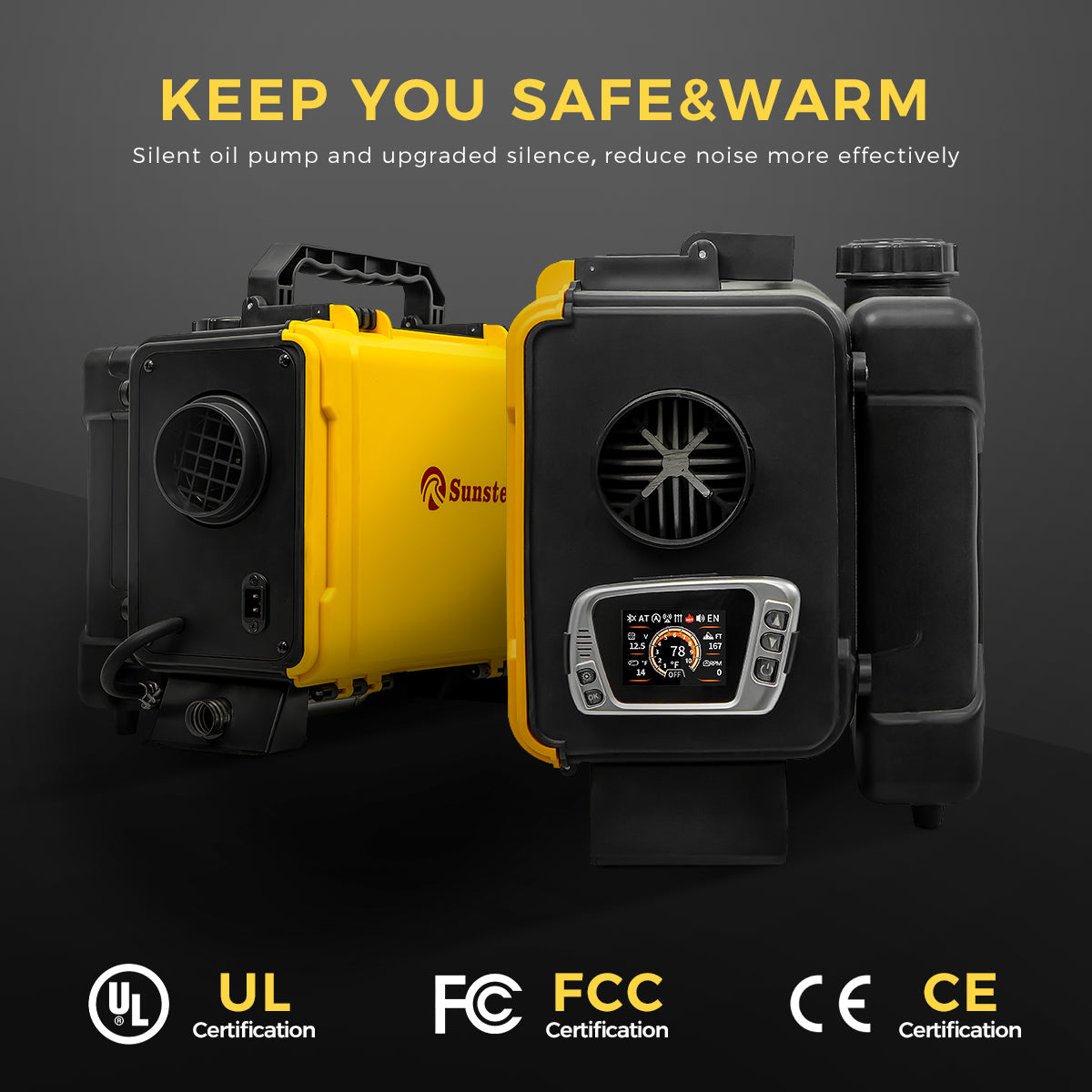 Sunster HTB1 Diesel Heater 8KW 12V 110-240V, ToolBox Bluetooth Version