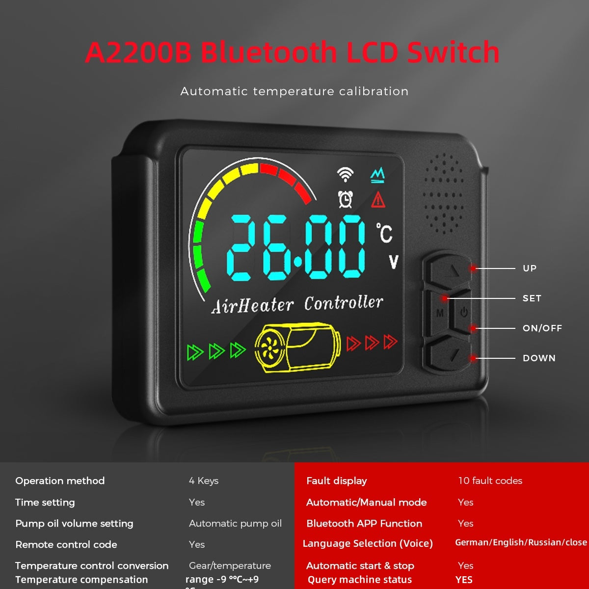 S-A2200B LCD Switch Bluetooth Remote Control 12/24V