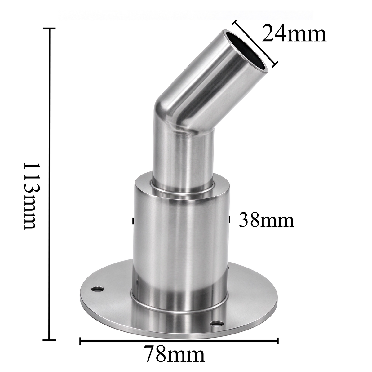 RP13 Stainless Steel 316 Thru Hull Exhaust Skin , Fitting 24mm/9.44inch Tube Pipe Socket Hardware, for Diesel Parking Heaters Exhaust System (Bend Thru Hull Exhaust Skin 24mm)
