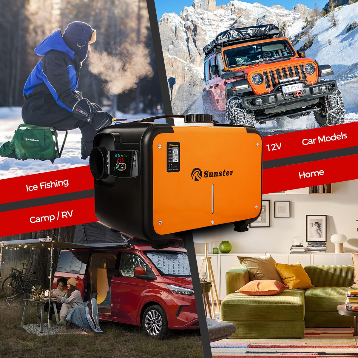 Sunster A2173H Diesel Heater 8KW 12V, All in One Classic Version