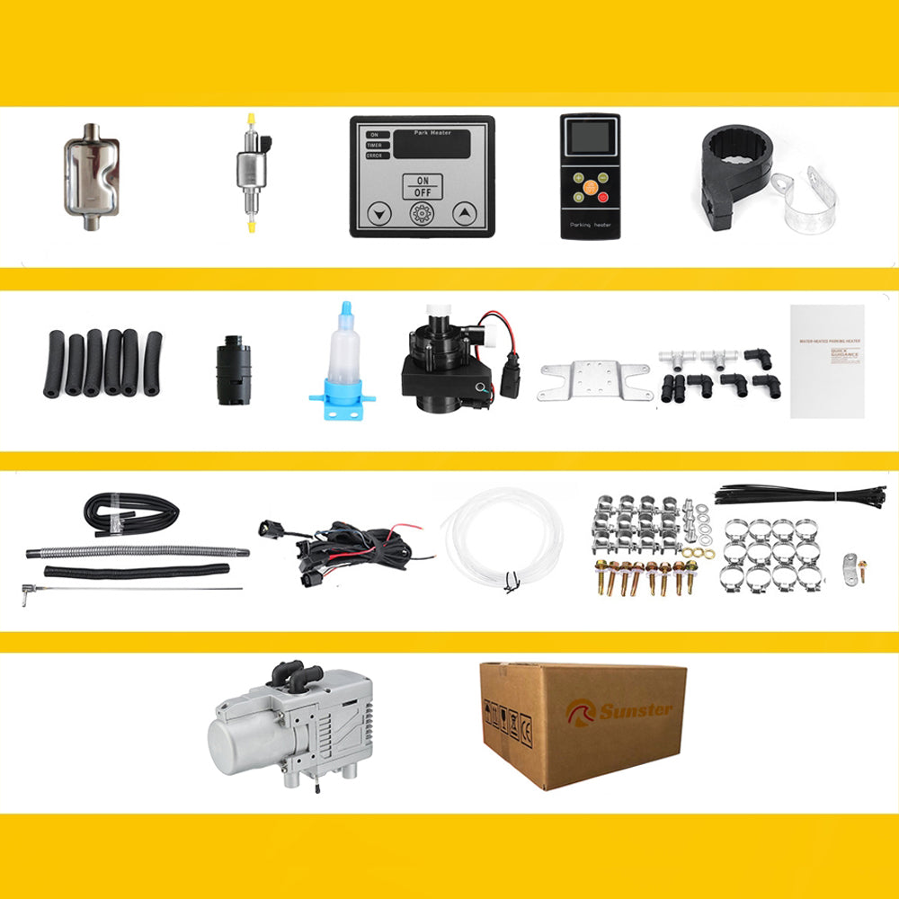 Sunster WTD1 Plumbing Water Heater 5KW 12V, Gasoline/Diesel