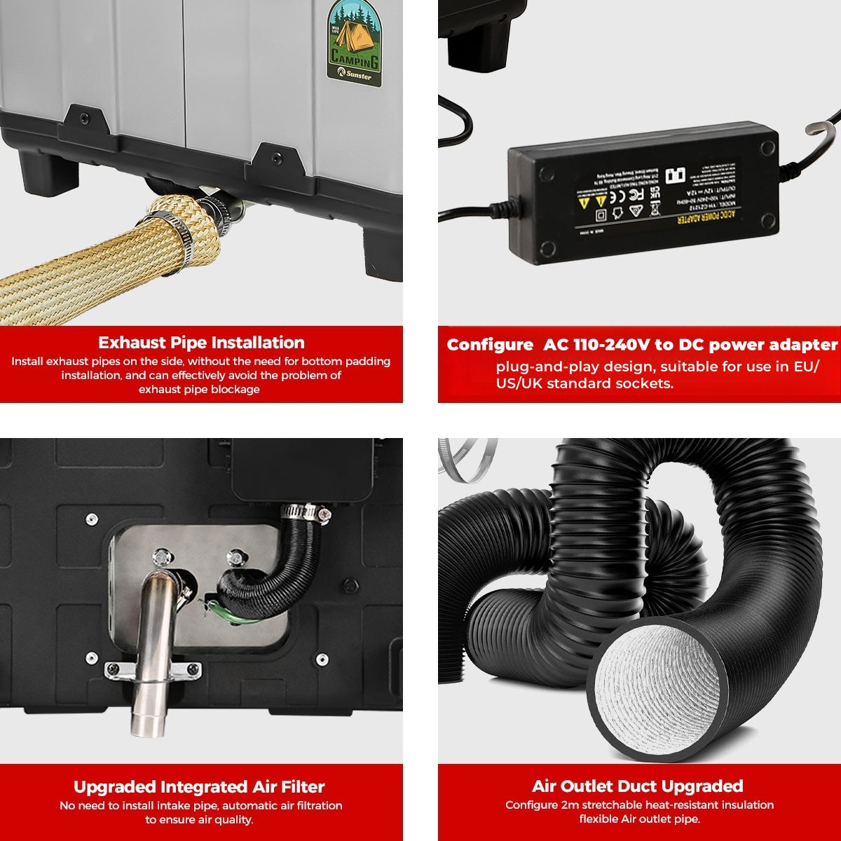 Sunster TB10 Diesel Heater 8KW 12/24V 110-240V, ToolBox WIFI Bluetooth Upgrade Version (Pre-order Sale)
