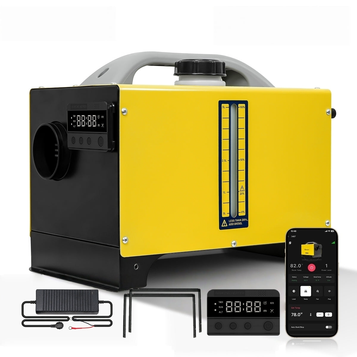 Sunster GSM LET-4G/5G Diesel Heater 8KW 12/24V 110-240V, All in One Version