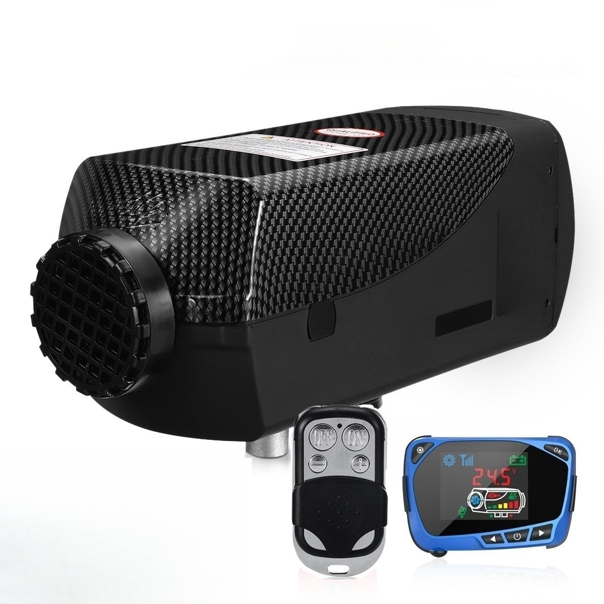 2KW 12V Split Diesel Air Heater Blue LCD Basic Remote For Camper Van