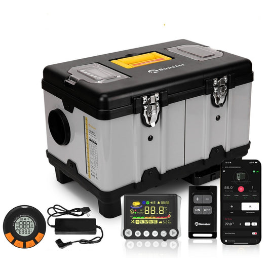 Sunster TB10PRO Diesel Heater 8KW 12/24V 110-240V With CO Alarm, ToolBox Bluetooth Upgrade Version