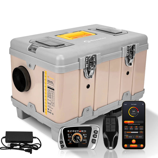 Sunster TB10 Diesel Heater 8KW 12V 110-240V, ToolBox Bluetooth 2025 Pink Version