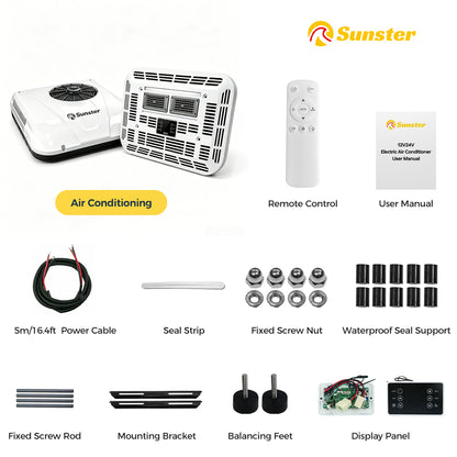 Sunster 12V/24V RV Roof Air Conditioner, Smart APP & Remote Control Parking AC DDK-KTD2