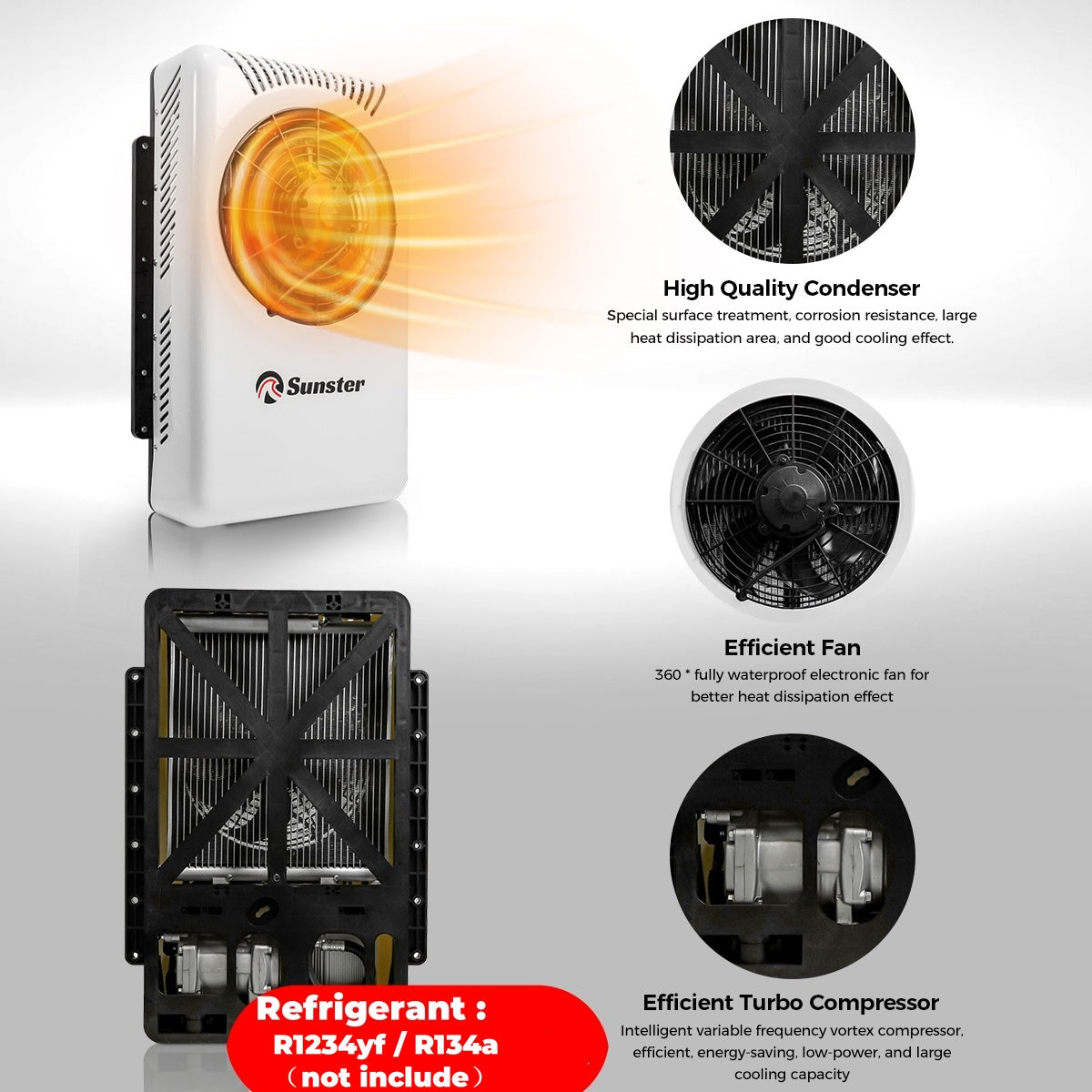 Sunster S-AC4 RV Air Conditioner 12V/24V Efficient Cooling