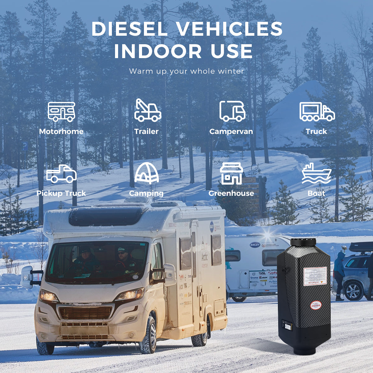 Sunster A2018 Diesel Heater 8KW 12V, Traditional Classic Version