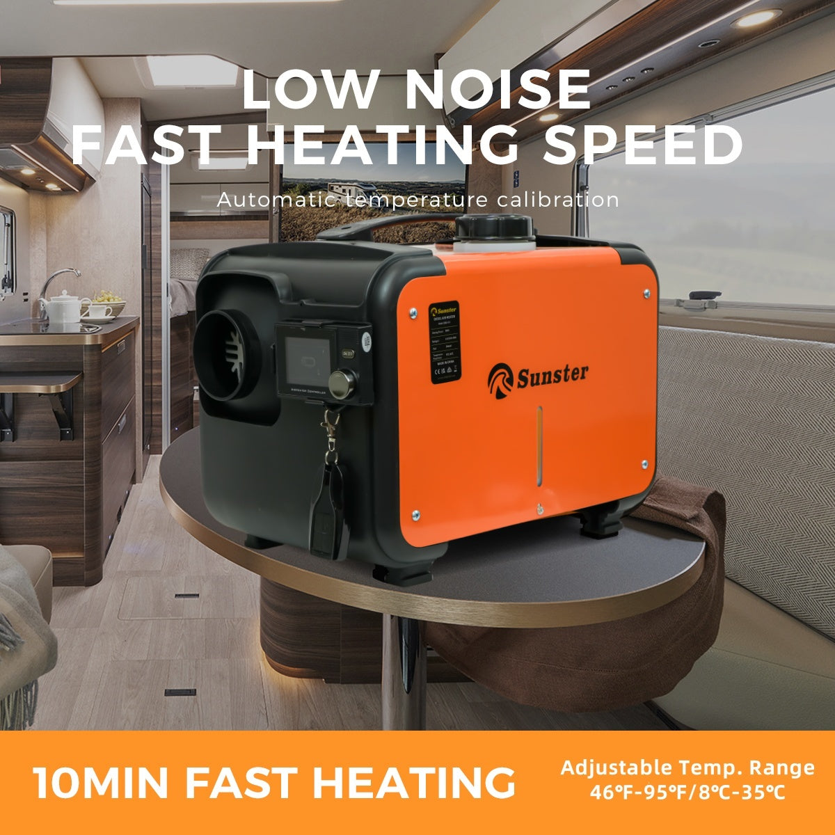 Sunster A2302BP Diesel Heater 8KW 12/24V 110-240V, All In One Bluetooth Version