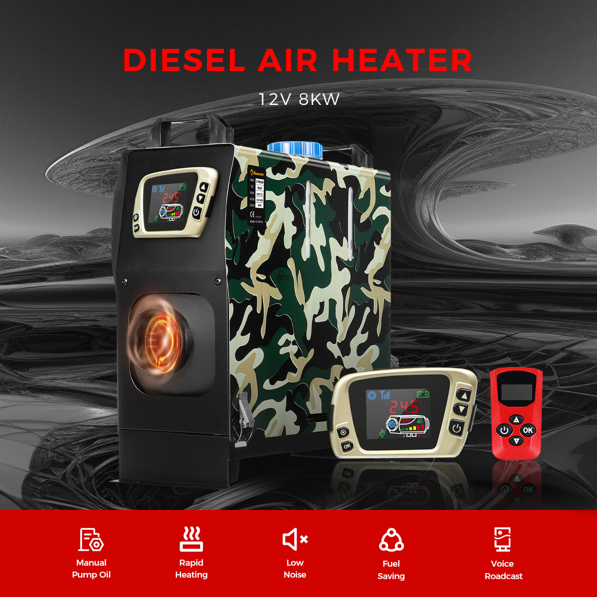 Sunster A2018GT Diesel Heater 8KW 12V, All in One Classic Version