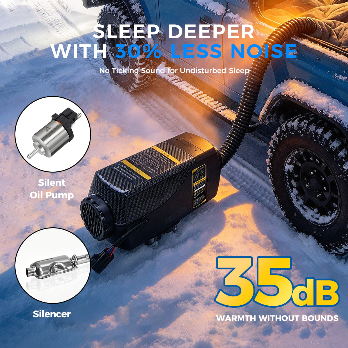 Sunster SH B2 Diesel Heater 2KW 12V/24V, Traditional Spilt Type Bluetooth Version