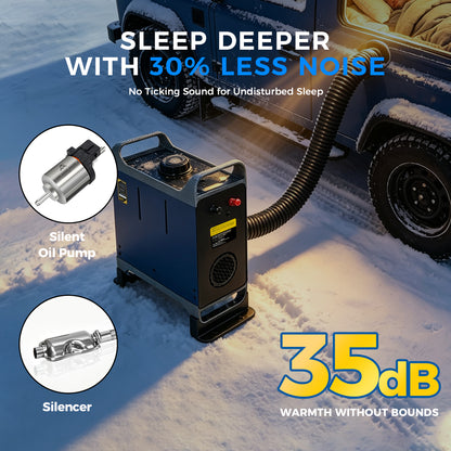Sunster TR B2 Diesel Heater 8KW 12/24V 110-240V Bluetooth, Vertical All-in-One with LCD Panel & Remote, Quiet Operation