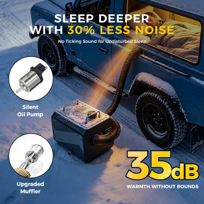Sunster TP RO 8KW WiFi & Bluetooth Diesel Heater 12/24V 110-240V, All-in-One with A2409WB Panel & Wireless Smart Remote with C0 monitoring