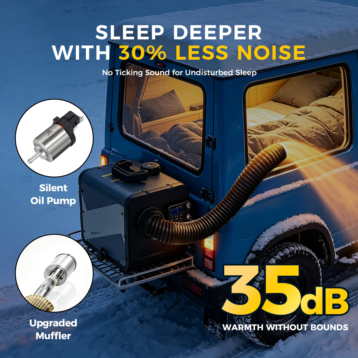 Sunster TP BW Diesel Heater 8KW 12/24V 110-240V All-in-One WiFi & Bluetooth with A2605 Panel & R2605 Remote