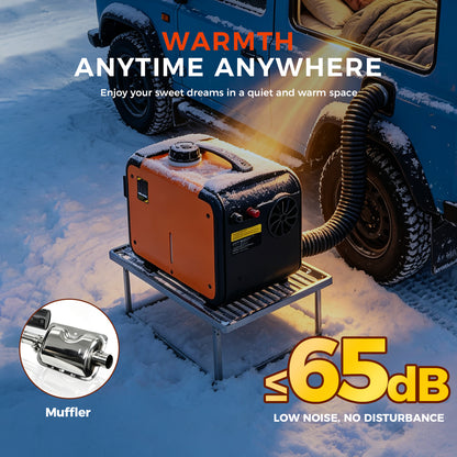 Sunster TP 1 Diesel Heater 8KW 12/24V, Horizontal All-in-One with A2013SL LCD Panel & 433 Remote, Low Fuel Consumption
