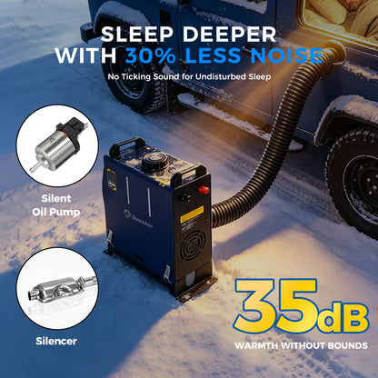 Sunster TR B1 Diesel Heater 2KW 12/24V 110-240V Bluetooth, Vertical All-in-One with 2200BH Panel & 4-Button Remote