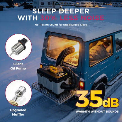 Sunster TB 10 2026 Version Diesel Heater 8KW 12/24V 110-240V, Portable ToolBox WIFI Bluetooth Upgrade Version with CO Alarm, for RV Truck Camper Van