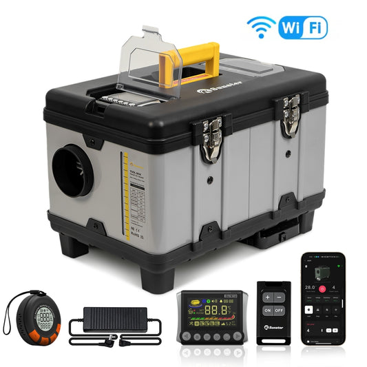 Sunster TB10PRO Diesel Heater 8KW 12/24V 110-240V, ToolBox WIFI Bluetooth Upgrade Version