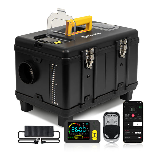 Sunster TB10 Diesel Heater 8KW 12/24V 110-240V, ToolBox Bluetooth Black Version
