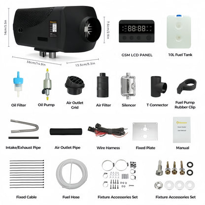 8KW Split Diesel Air Heater GSM 4G EU UK AU Version For Camper Van