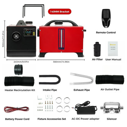 Sunster A2200BS Diesel Heater 8KW 12/24V 110-240V, All In One Bluetooth Version