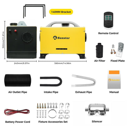 Sunster A2013ST Diesel Heater 8KW 12/24V, All in One Classic Version
