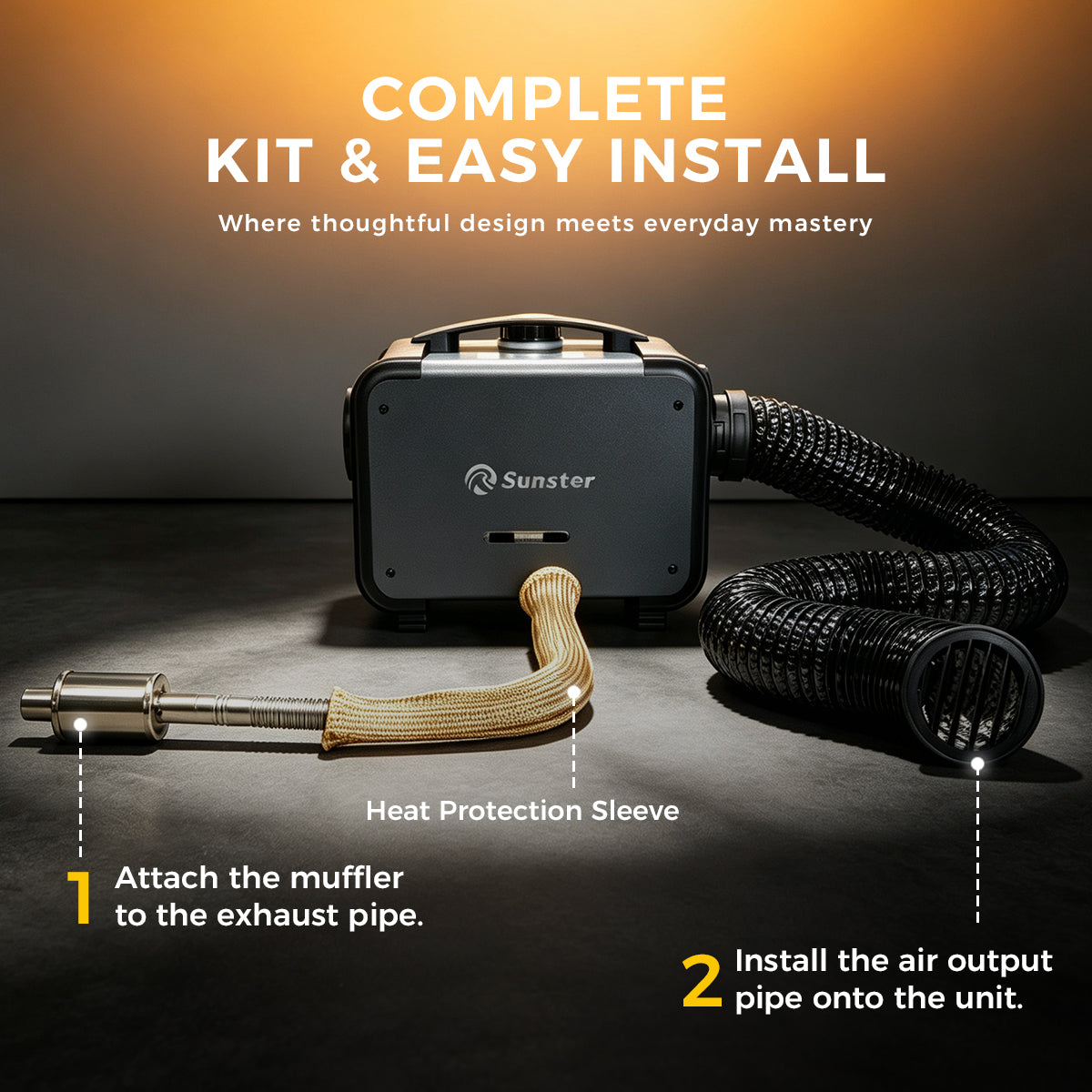 Sunster TP G1 LTE-4G Diesel Heater 8KW 12/24V 110-240V, All-in-One Bluetooth with 2602BLTE Panel