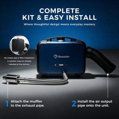 Sunster TP B2 Diesel Heater 8KW 12/24V 110-240V WiFi & Bluetooth, All-in-One with A2605 Panel & R2605 Remote