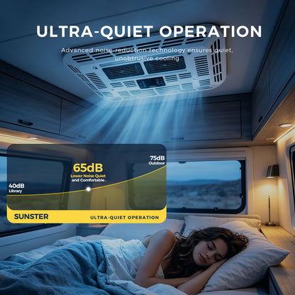 Sunster 12V/24V RV Roof Air Conditioner, Smart APP & Remote Control Parking AC DDK-KTD2