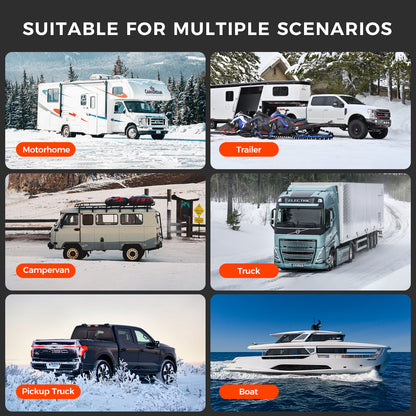 Sunster TP W1 WiFi & Bluetooth Diesel Heater 8KW 12/24V 110-240V, All-in-One with 2409WB Panel & 4-Button Remote