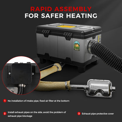 Sunster TB10 Diesel Heater 8KW 12/24V 110-240V, ToolBox Bluetooth Upgrade Version