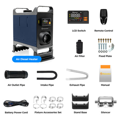 Sunster TR B2 Diesel Heater 8KW 12/24V 110-240V Bluetooth, Vertical All-in-One with LCD Panel & Remote, Quiet Operation