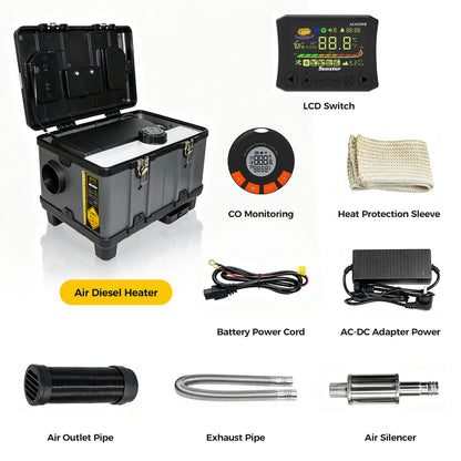 Sunster TB10WF WIFI & Bluetooth Diesel Air Heater 8KW 12/24V 110-240V, Wireless Smart Remote with CO monitoring,2026 Version