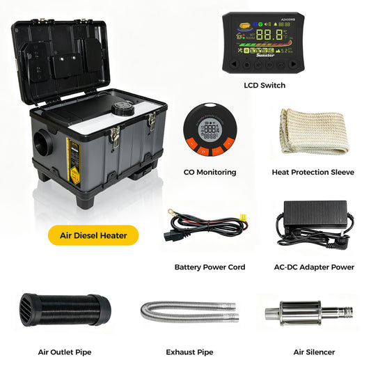 Sunster TB10WF WIFI & Bluetooth Diesel Air Heater 8KW 12/24V 110-240V, Wireless Smart Remote with CO monitoring,2026 Version