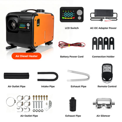 Sunster TP-B1 Diesel Heater 8KW 12/24V & 110-240V, Bluetooth with A2201B LCD Display + 433 Wireless Remote