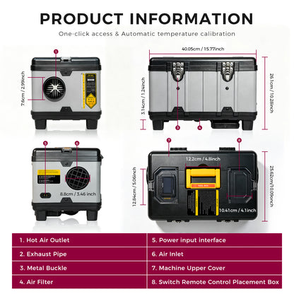 Sunster TB 10 2026 Version Diesel Heater 8KW 12/24V 110-240V, Portable ToolBox WIFI Bluetooth Upgrade Version with CO Alarm, for RV Truck Camper Van