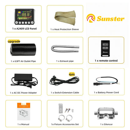 Sunster TB10 Diesel Heater 8KW 12/24V 110-240V, ToolBox Bluetooth Upgrade Version